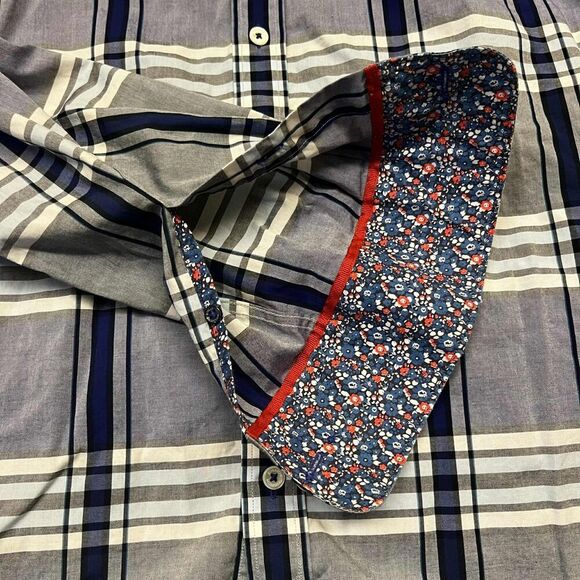 Bugatchi Shirt Mens XL Multicolor Long Sleeve Button Down Plaid Shaped Fit - Picture 5 of 9